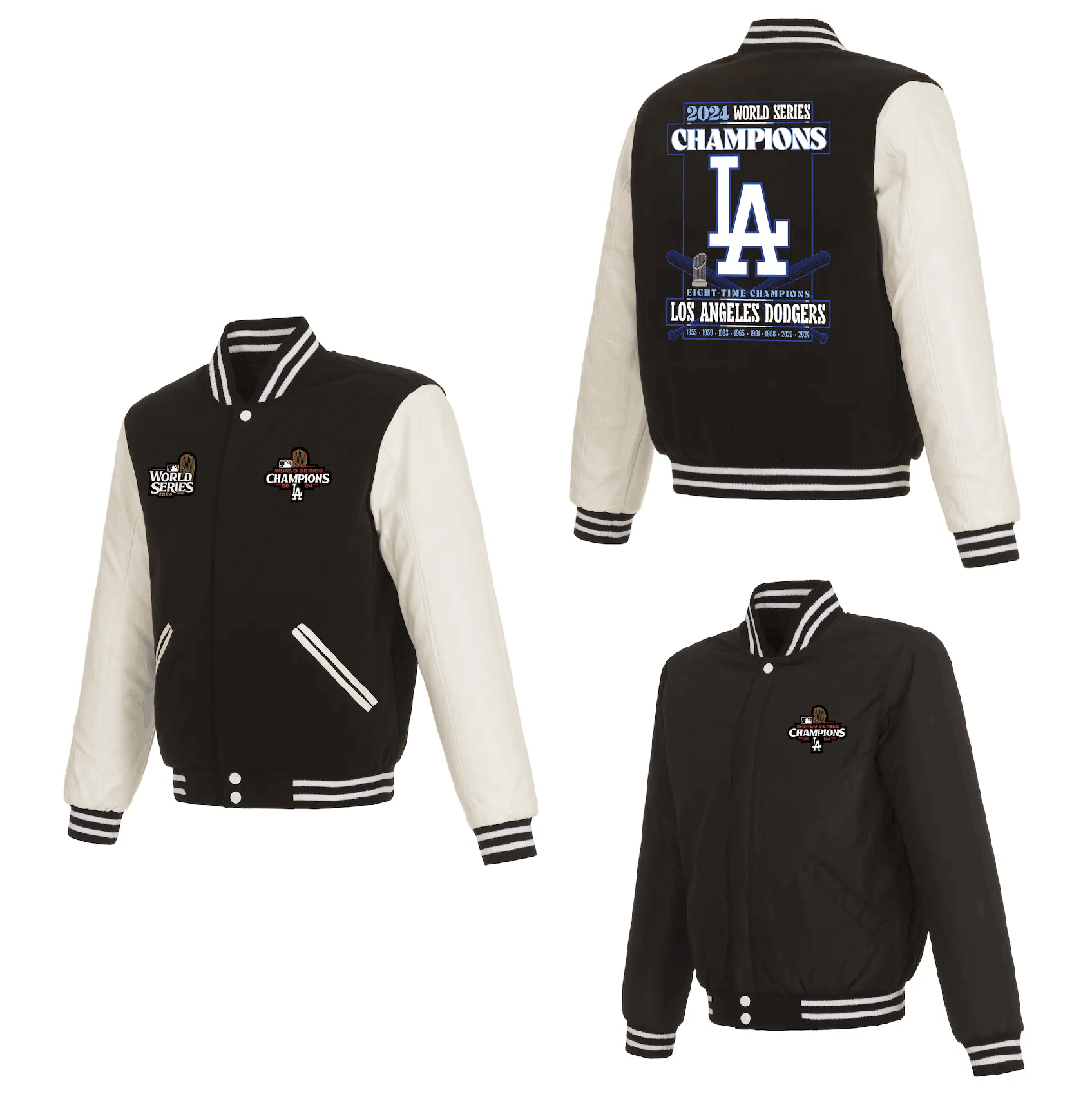 Men Los Angeles Dodgers #5 Freeman 2024 MLB World Series Champions black Jacket style 7